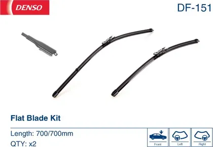 Комплект бескаркасных стеклоочистителей Denso Flat DF-151