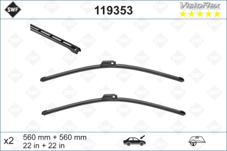 Комплект бескаркасных стеклоочистителей SWF Flat Blade OE SF353