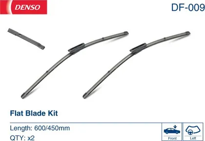 Комплект бескаркасных стеклоочистителей  Denso Flat DF-009