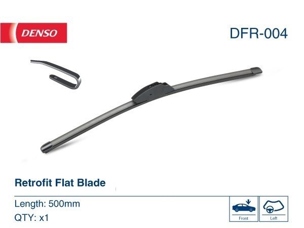 Бескаркасная щетка стеклоочистителя Denso Flat DFR-004
