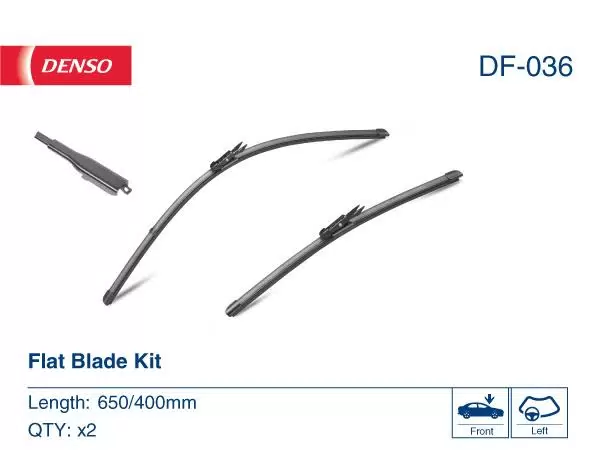 Комплект бескаркасных стеклоочистителей  Denso Flat DF-036