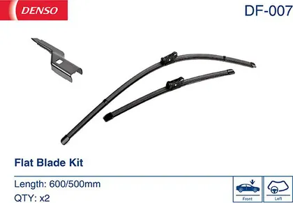 Комплект бескаркасных стеклоочистителей  Denso Flat DF-007