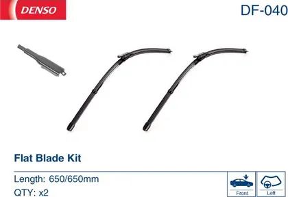 Комплект бескаркасных стеклоочистителей  Denso Flat DF-040
