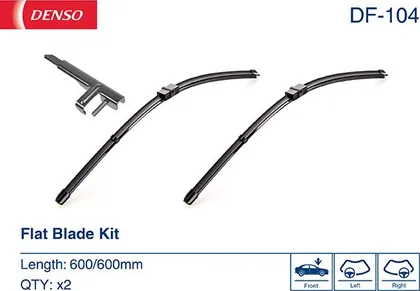 Комплект бескаркасных стеклоочистителей  Denso Flat DF-104