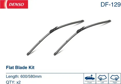 Комплект бескаркасных стеклоочистителей  Denso Flat DF-129