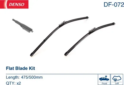 Комплект бескаркасных стеклоочистителей  Denso Flat DF-072